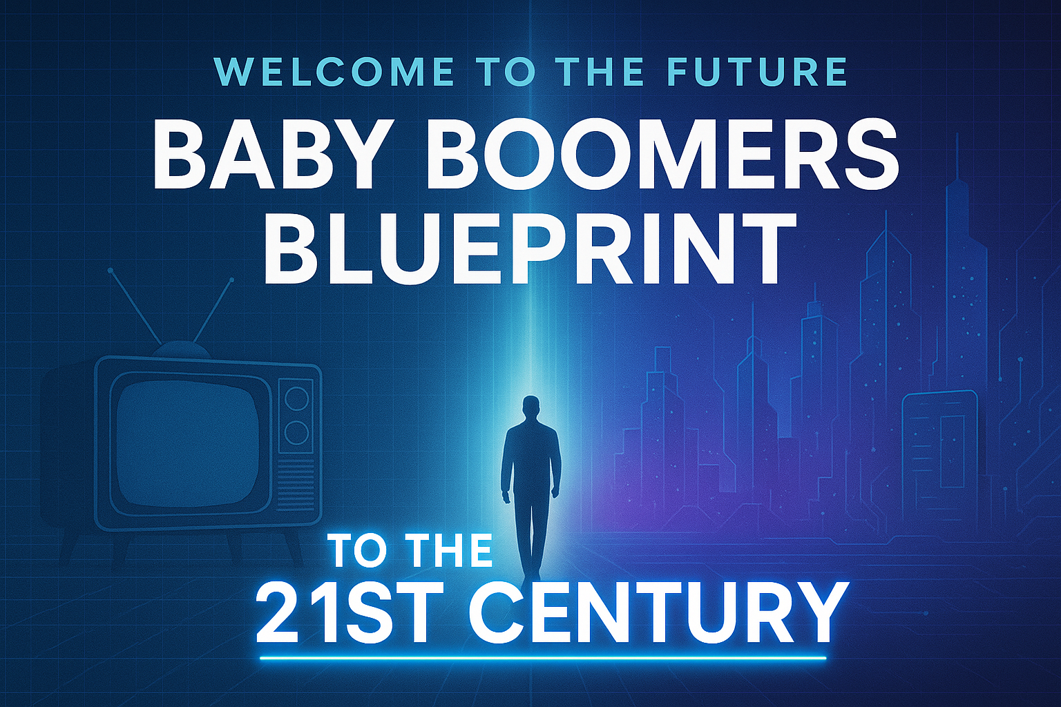 Load video: This video, titled &quot;The Baby Boomers Blueprint to the 21st Century,&quot; is an introductory video for a YouTube channel aimed at helping Baby Boomers navigate the modern digital world. The channel seeks to bridge the gap between &quot;old school wisdom&quot; and &quot;new school innovation&quot; by providing clear, respectful, and jargon-free guidance on topics such as artificial intelligence, wearable health tech, and virtual reality [01:05]. It encourages viewers to embrace the future, reclaim their relevance, and write their next chapter with confidence.